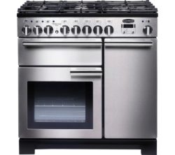 Rangemaster Professional Deluxe 100 Dual Fuel Range Cooker - Stainless Steel & Chrome